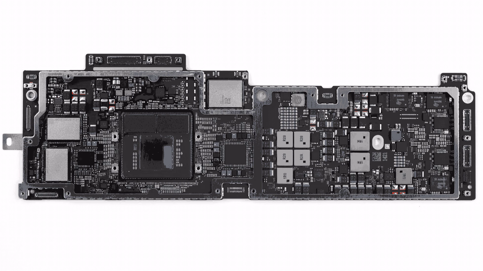 M4 MacBook Air logic board photographed outside the laptop