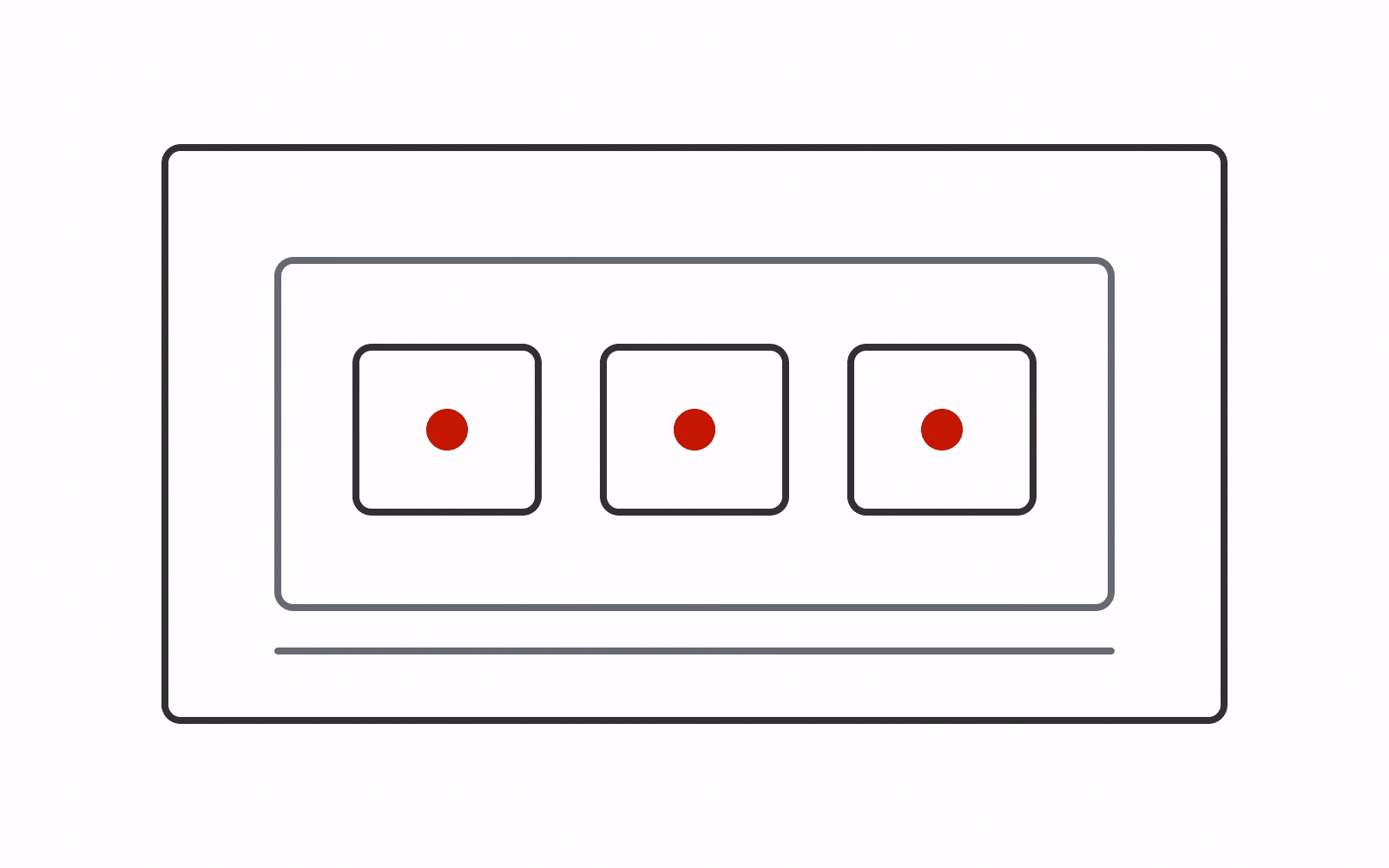 Three isolated process boxes inside nested runtime boundaries