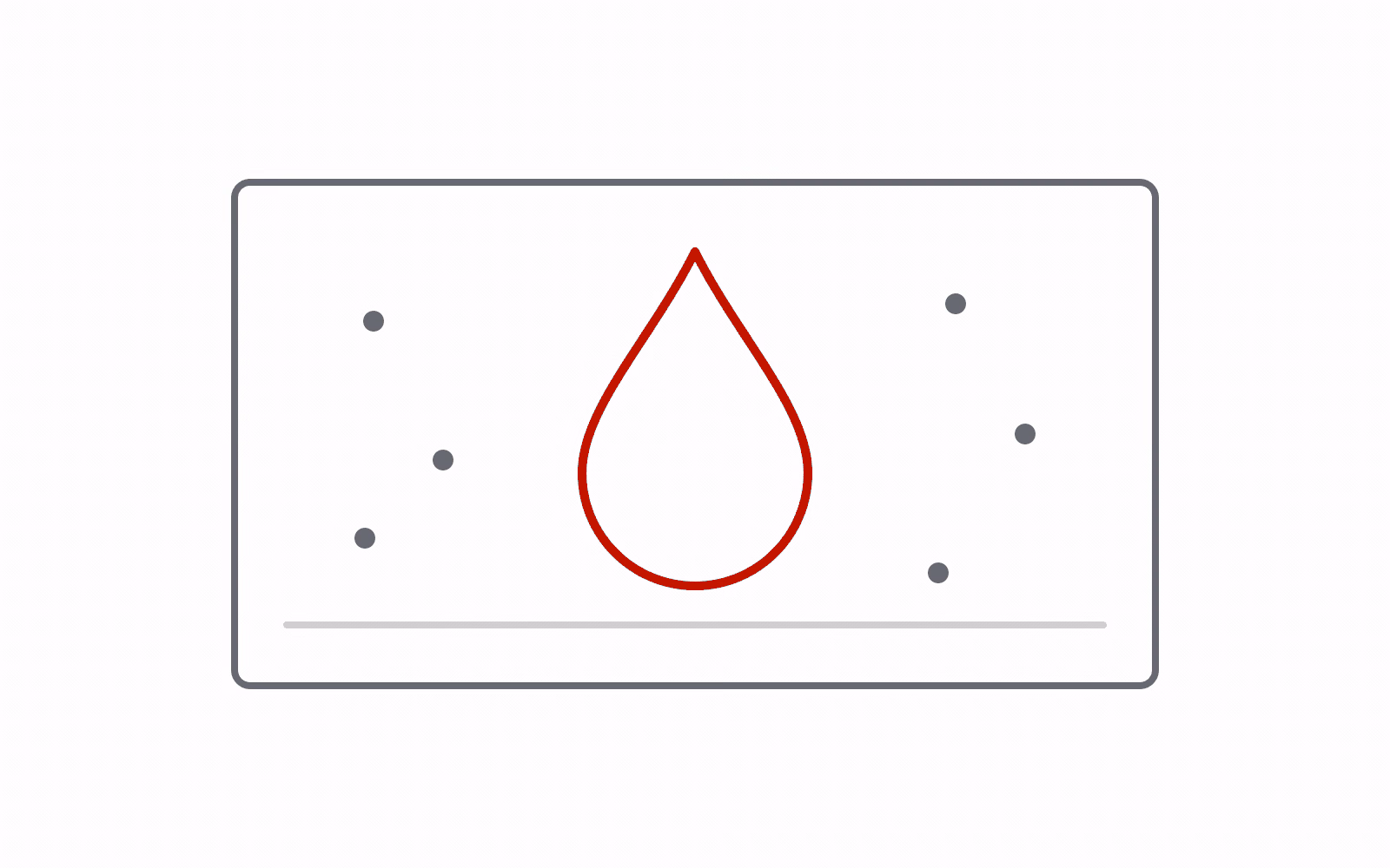 A water droplet and scattered dust particles inside a room boundary
